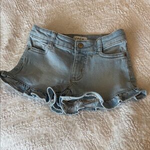 Girl’s Janie and Jack Denim Ruffle Shorts, 3